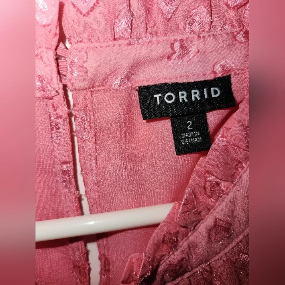 Torrid Pink Hearts Layered Sleeveless Blouse